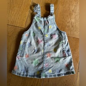 5/$20* Denim overall Walmart/Wonder Nation colorful star dress- 3T